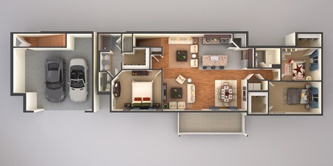 Floor plan for 3 beds, 2 baths, 1770 sqft